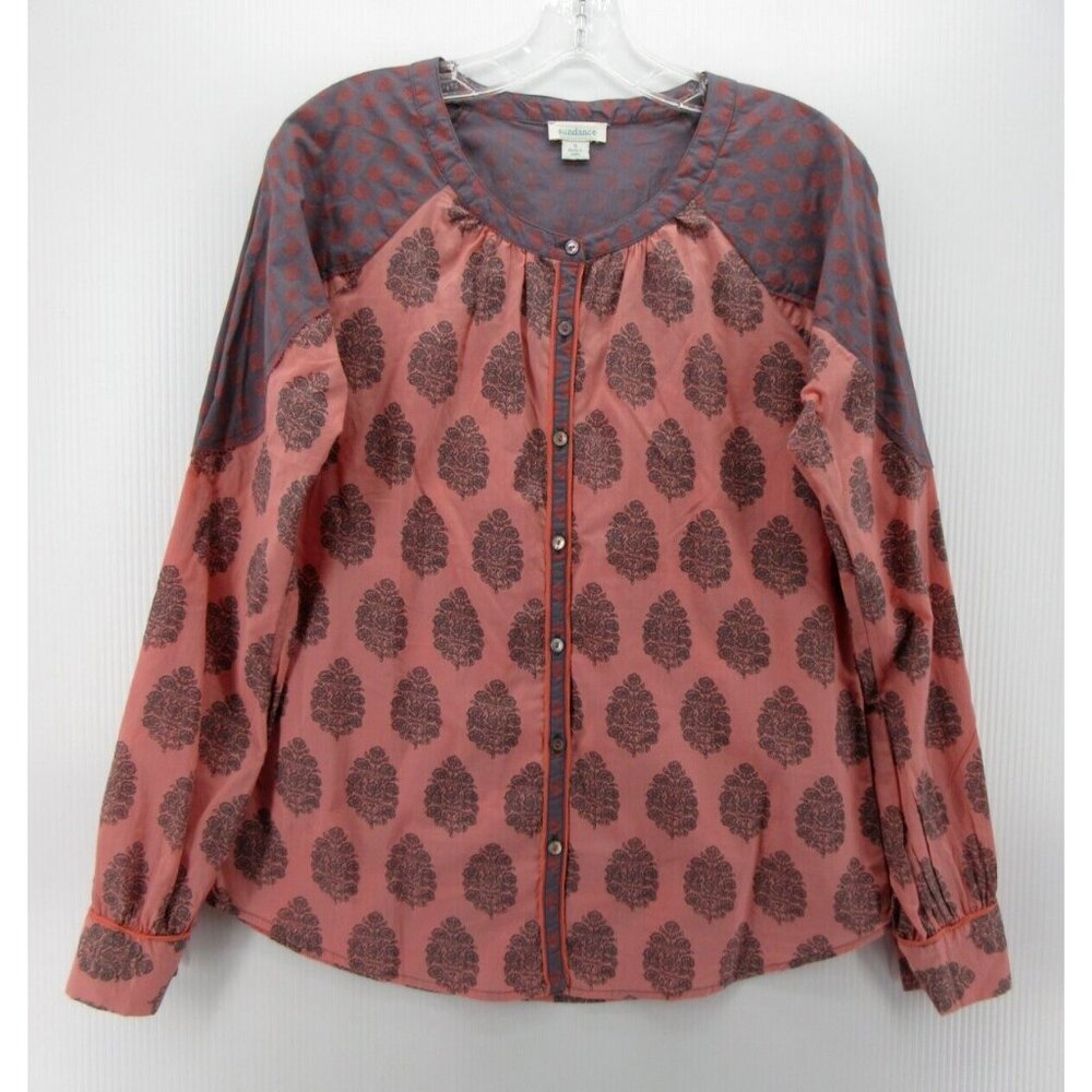 Sundance Top Small Button Down Blouse Floral Boho… - image 1